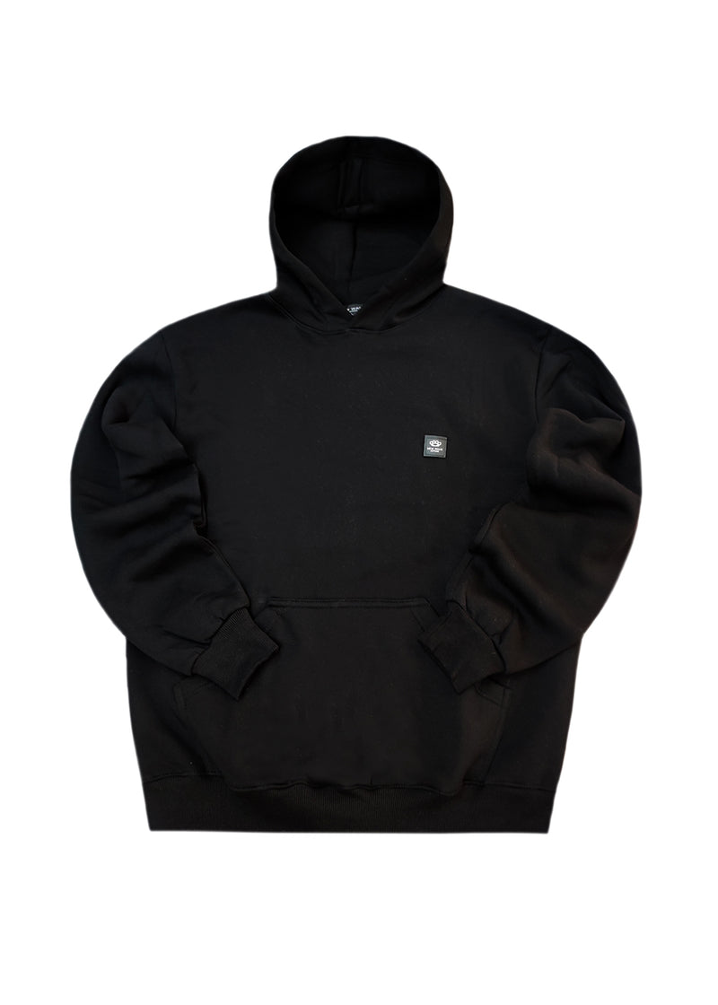 Ανδρικό φούτερ με κουκούλα New wave clothing -252-07-black hoodie- NINTZA WARRIOR μαύρη