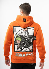 Ανδρικό φούτερ με κουκούλα New wave clothing -252-07-orange hoodie-NINTZA WARRIOR