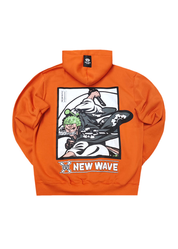 Ανδρικό φούτερ με κουκούλα New wave clothing -252-07-orange hoodie-NINTZA WARRIOR