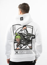 Ανδρικό φούτερ με κουκούλα New wave clothing -252-07-white hoodie- NINTZA WARRIOR λευκή