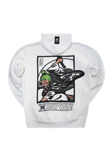 Ανδρικό φούτερ με κουκούλα New wave clothing -252-07-white hoodie- NINTZA WARRIOR λευκή