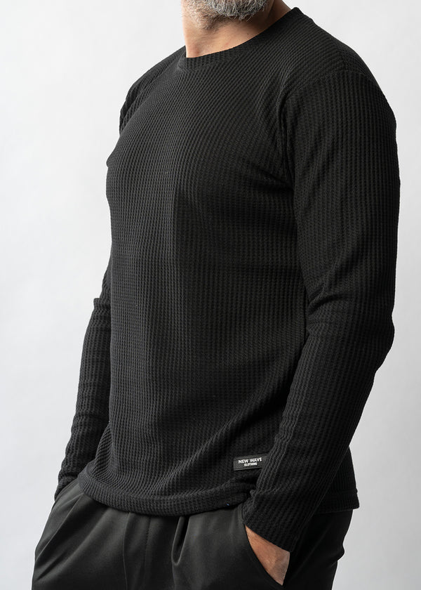 Ανδρική μακρυμάνικη μπλούζα New Wave Clothing-252-12-black