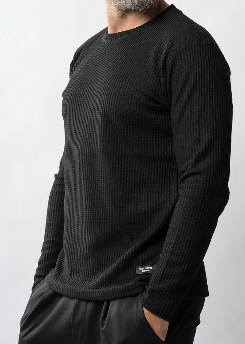 Ανδρική μακρυμάνικη μπλούζα New Wave Clothing-252-12-black