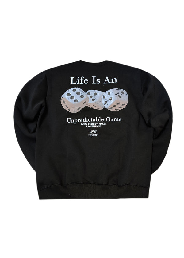 Ανδρικό φούτερ New wave clothing -252-14-black regular fit - LIFE IS A GAME