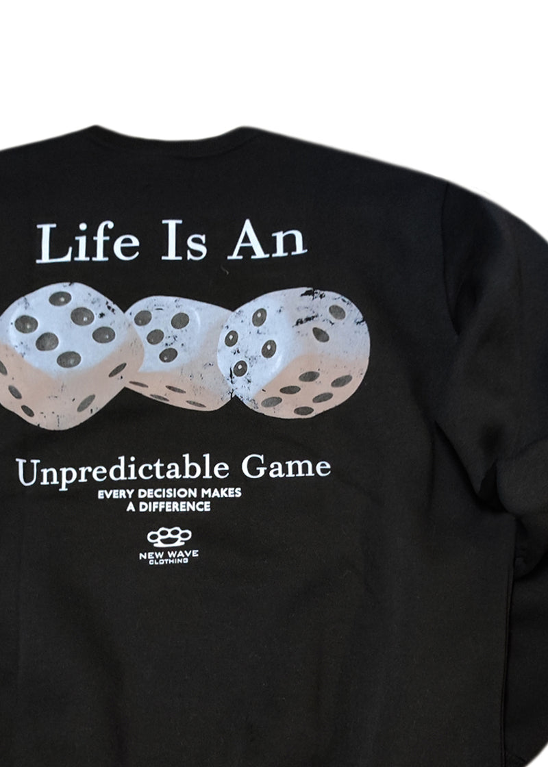Ανδρικό φούτερ New wave clothing -252-14-black regular fit - LIFE IS A GAME