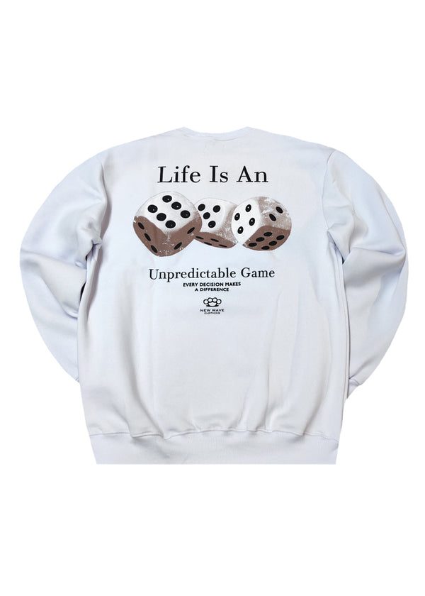Ανδρικό φούτερ New wave clothing -252-14-white regular fit - LIFE IS A GAME