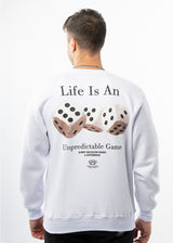 Ανδρικό φούτερ New wave clothing -252-14-white regular fit - LIFE IS A GAME