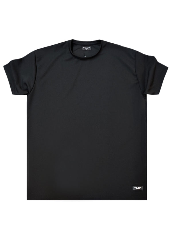 Ανδρική κοντομάνικη μπλούζα New Wave Clothing - 252-15 - fabric tee relaxed fit μαύρο