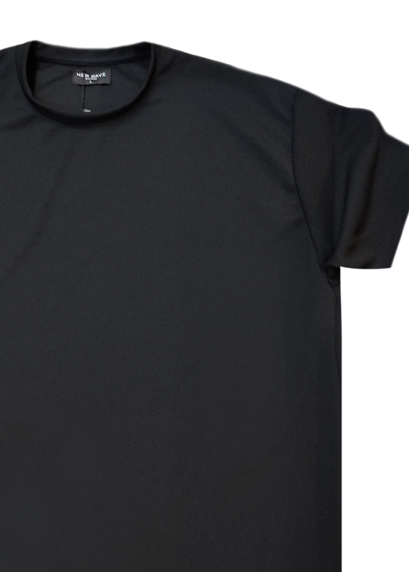 Ανδρική κοντομάνικη μπλούζα New Wave Clothing - 252-15 - fabric tee relaxed fit μαύρο