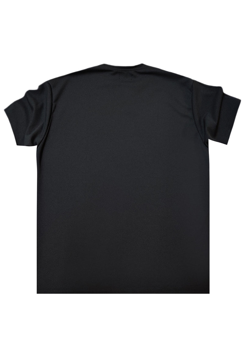 Ανδρική κοντομάνικη μπλούζα New Wave Clothing - 252-15 - fabric tee relaxed fit μαύρο