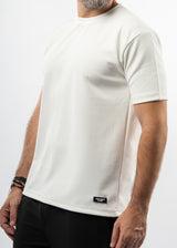 Ανδρική κοντομάνικη μπλούζα New Wave Clothing - 252-15 - fabric tee relaxed fit λευκό