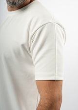 Ανδρική κοντομάνικη μπλούζα New Wave Clothing - 252-15 - fabric tee relaxed fit λευκό