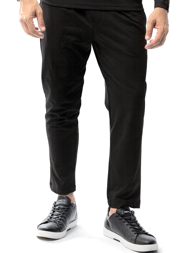Ανδρικό υφασμάτινο παντελόνι New Wave Clothing - 252-22 - simple fabric pants regular fit  μαύρο