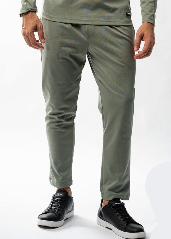 Ανδρικό υφασμάτινο παντελόνι New Wave Clothing - 252-22 - simple fabric pants regular fit  χακί