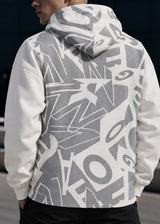 Ανδρική ζακέτα με κουκούλα New wave clothing-252-37-white-grey relief
