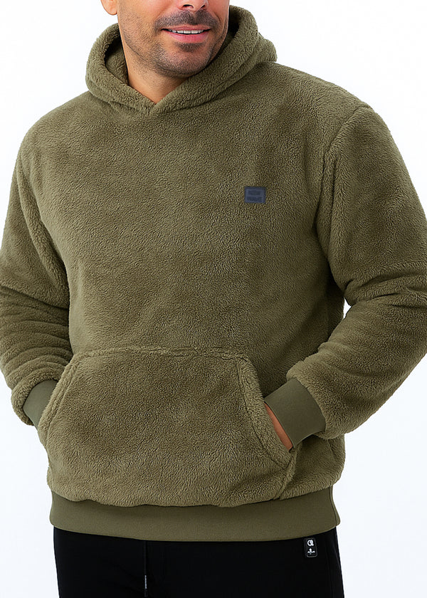 Ανδρική φούτερ με κουκούλα New wave clothing-252-45-Hoodie χακί 232-39