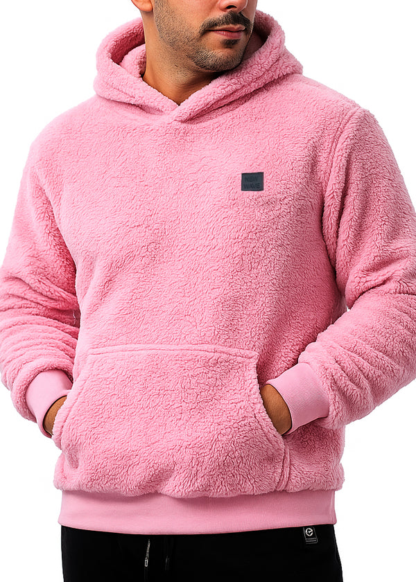 Ανδρική φούτερ με κουκούλα New wave clothing-252-45-Hoodie ροζ 232-39