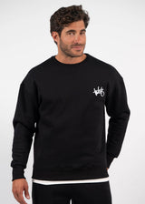 TWO BROTHERS - Ανδρικό μακρυμάνικο φούτερ Round Neck - Μαύρο BF-26460