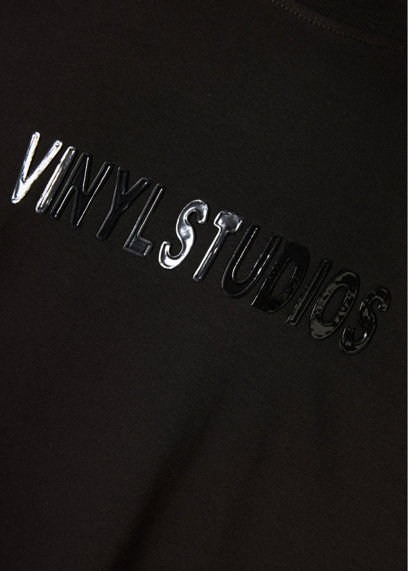 Ανδρική μακρυμάνικη μπλούζα Vinyl Art Clothing - 27272-01 -lounge luxe tee with logo cotton oversize fit μαύρο