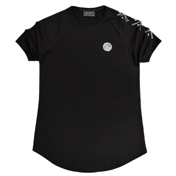 Ανδρική κοντομάνικη μπλούζα Vinyl art clothing - 27512-01 - logo print t-shirt μαύρο