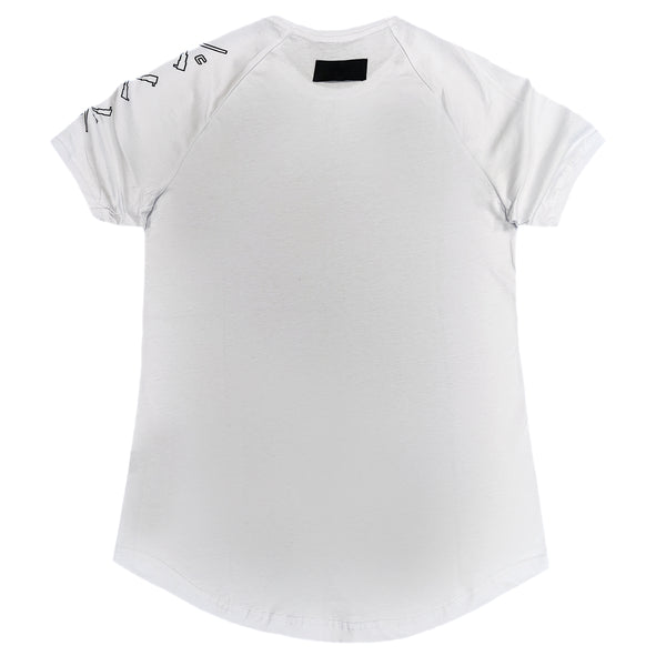 Ανδρική κοντομάνικη μπλούζα Vinyl art clothing - 27512-02 - logo print λευκό