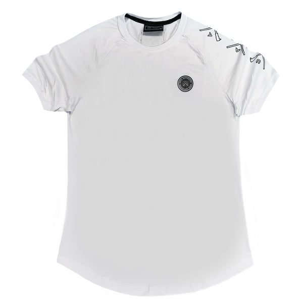 Ανδρική κοντομάνικη μπλούζα Vinyl art clothing - 27512-02 - logo print λευκό
