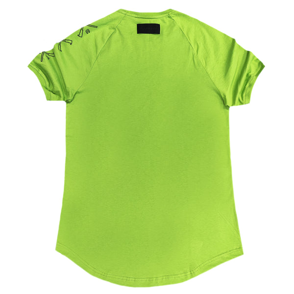 Ανδρική κοντομάνικη μπλούζα Vinyl art clothing - 27512-20 - logo print λαχανί