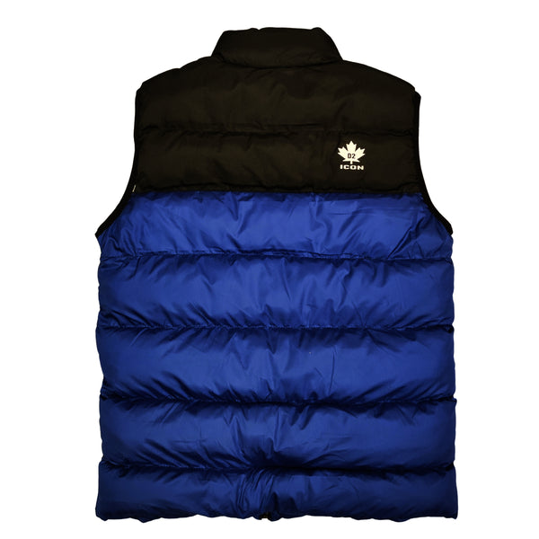 ICON D2 sleeveless puffer jacket - black & blue