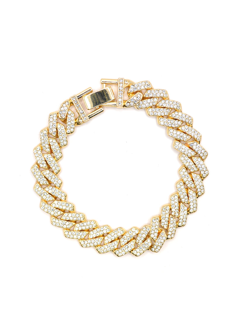 GUF - GUFA2 - high quality gold steel bracelet with little gems - gold