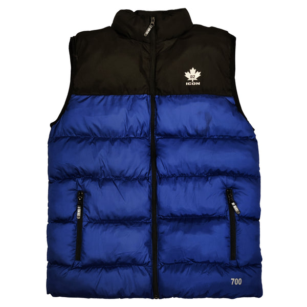 ICON D2 sleeveless puffer jacket - black & blue