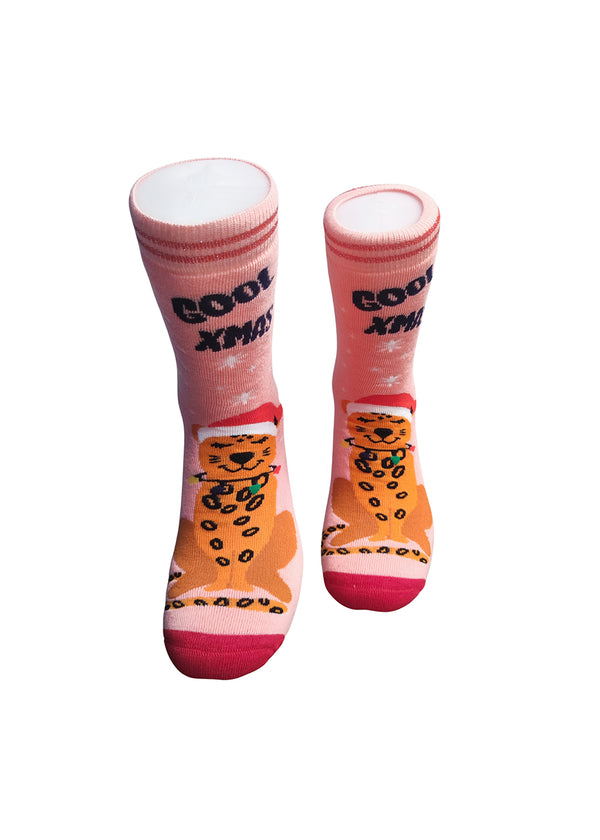 V-tex socks x-mas cheetah - pink