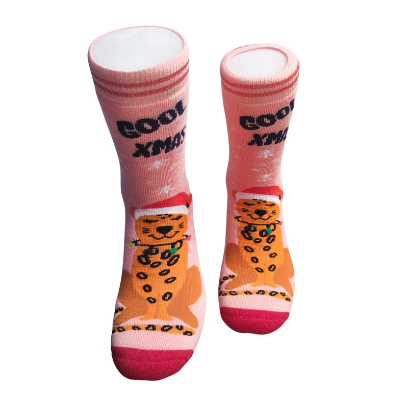 V-tex socks x-mas cheetah - pink