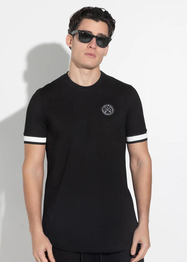 Ανδρική κοντομάνικη μπλούζα Vinyl art clothing - 95370-01- t-shirt with elastic cuff regular fit μαύρο