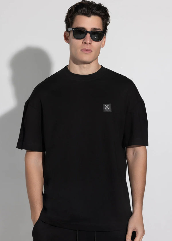 Ανδρική κοντομάνικη μπλούζα Vinyl art clothing - 14920-01 - elevated back print t-shirt oversized fit μαύρο