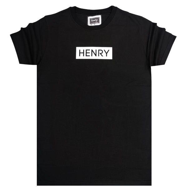 Ανδρική κοντομάνικη μπλούζα Henry clothing - 3-050 - logo t-shirt μαύρο