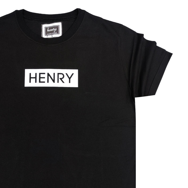 Ανδρική κοντομάνικη μπλούζα Henry clothing - 3-050 - logo t-shirt μαύρο