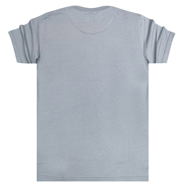 Ανδρική κοντομάνικη μπλούζα Henry clothing - 3-050 - logo t-shirt γαλάζιο
