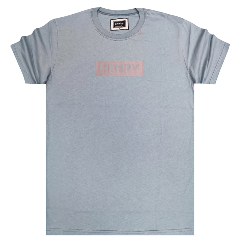 Ανδρική κοντομάνικη μπλούζα Henry clothing - 3-050 - logo t-shirt γαλάζιο