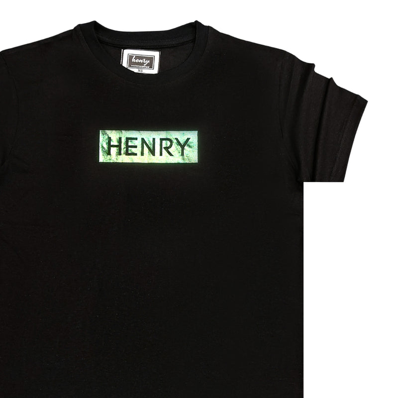 Ανδρική κοντομάνικη μπλούζα Henry clothing - 3-051 - iridescent logo t-shirt μαύρο