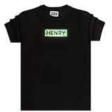 Henry clothing - 3-051 - iridescent logo t-shirt - black
