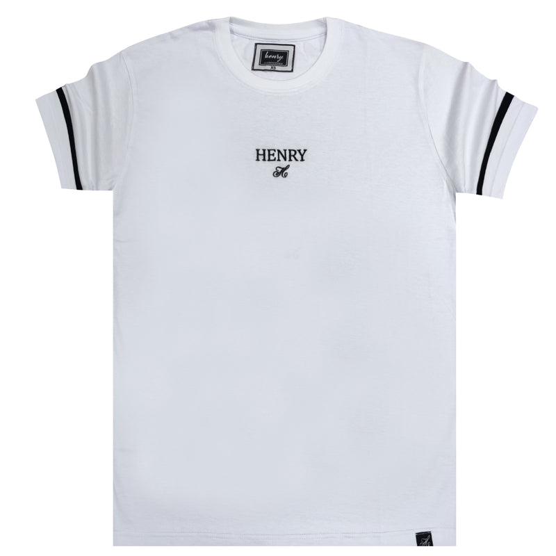 Henry clothing - 3-052 - accent sleeve t-shirt - white