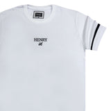 Ανδρική κοντομάνικη μπλούζα Henry clothing - 3-052 - accent sleeve t-shirt λευκό