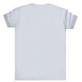 Ανδρική κοντομάνικη μπλούζα Henry clothing - 3-056 - tape t-shirt λευκό