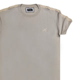 Ανδρική κοντομάνικη μπλούζα Henry clothing - 3-064 - shoulder tape t-shirt σκούρο μπεζ