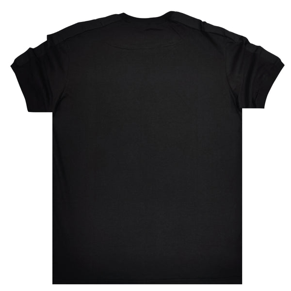 Henry clothing - 3-064 - shoulder tape t-shirt - black