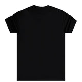 Henry clothing - 3-200 - simple green logo t-shirt - black