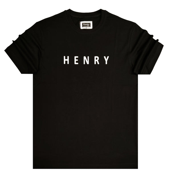 Ανδρική κοντομάνικη μπλούζα Henry clothing - 3-200 - simple logo μαύρο