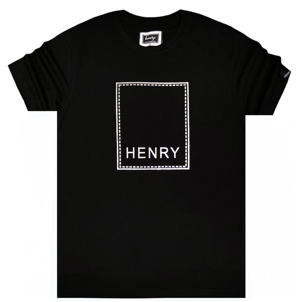 Ανδρική κοντομάνικη μπλούζα Henry clothing - 3-201 - frame logo t-shirt μαύρο