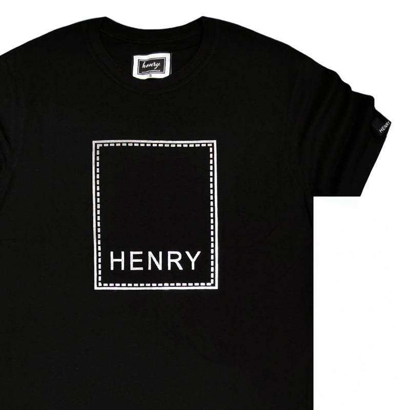 Ανδρική κοντομάνικη μπλούζα Henry clothing - 3-201 - frame logo t-shirt μαύρο