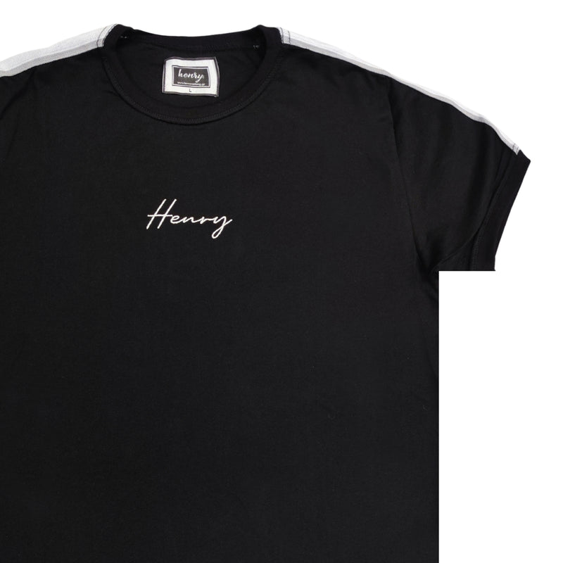 Henry clothing - 3-207 - logo taped tee - black